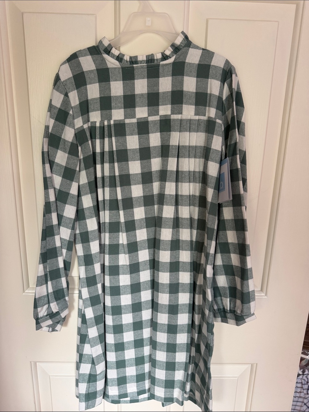 bella bliss Green and White Buffalo Check Tunic